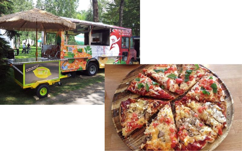 Avatara food truck with Fire roasted healthy pizza