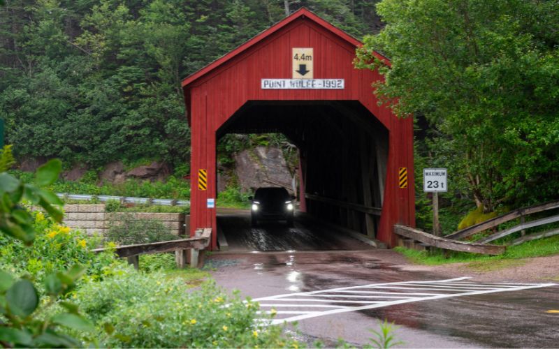 Point Wolfe Covered Bridge in Fundy National Park in New Brunswick