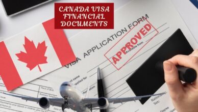 Approved Canada visa application form with flag and airplane